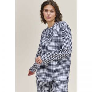 pyjama ruit flanel marine