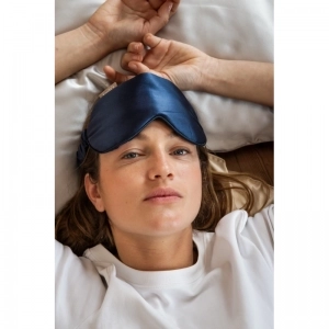 Slaapmasker zijde marine