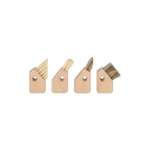 set van 4 keukenborstels beige