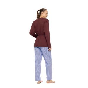 pyjama 3-stuks bruin+blauw